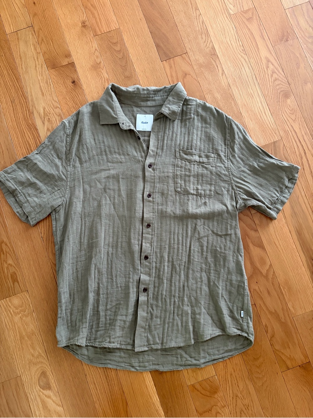 Katin Men's Short-Sleeve Button-Down Shirt in Olive Green